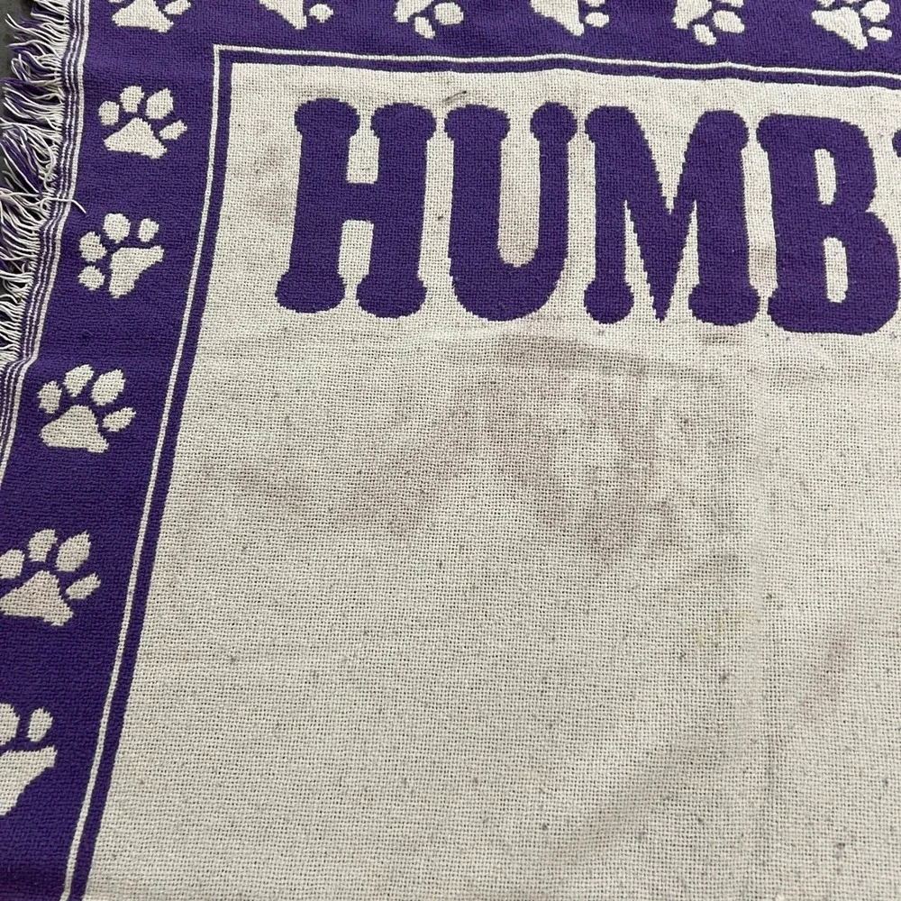 VTG Humble High School Wildcats Athletics Throw‎ Blanket Purple White Fringe USA